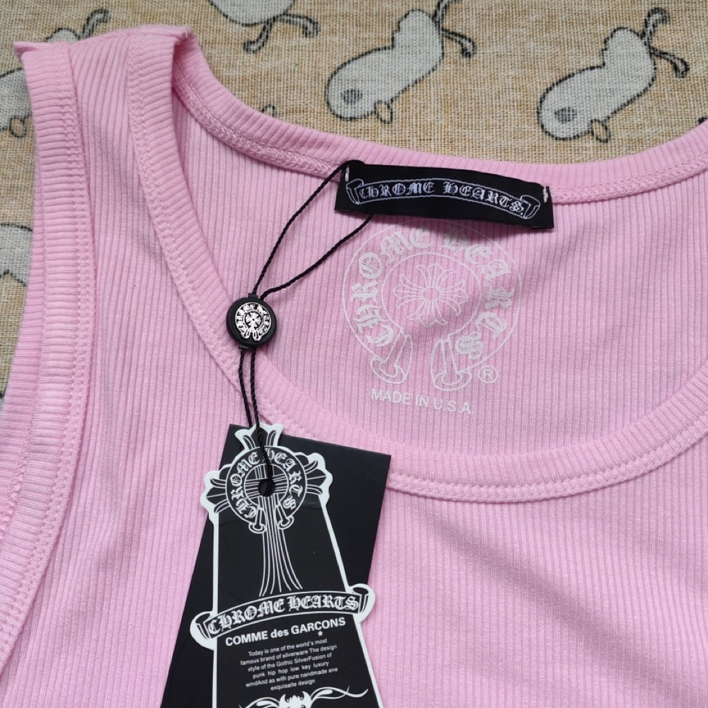 Chrome Hearts Baby Pink Logo Ribbed Tank - Picture 3 of 7